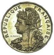 Concours de 1973, essai de 2 francs au type de la 25 centimes Patey cupro-nickel-aluminium, léger obverse image