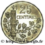 Concours de 1973, essai de 2 francs au type de la 25 centimes Patey cupro-nickel-aluminium, léger reverse image