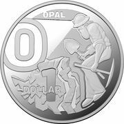 1 Dollar - Elizabeth II 6th Portrait - The Great Aussie Coin Hunt 3 - Letter O; Silver Proof, Australia, 2022 reverse image