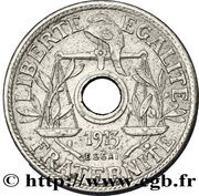 25 Centimes 1st pattren of Becker, France, 1913 reverse image