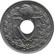 25 Centimes Dash under MES obverse image