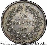 ½ Franc - Louis Philippe, France, 1831-1845 reverse image