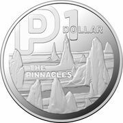 1 Dollar - Elizabeth II 6th Portrait - The Great Aussie Coin Hunt 3 - Letter P; Silver Proof, Australia, 2022 reverse image