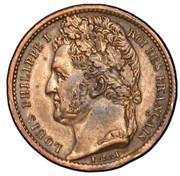 ½ Franc - Louis-philippe I pattern of Bovy with an modul of ½ franc obverse image