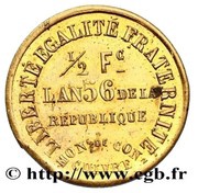 Essai de ½ franc, Banque du Peuple reverse image