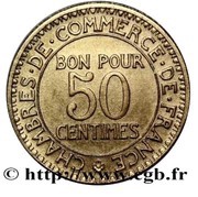 Essai-piéfort de 50 centimes Chambres de commerce reverse image