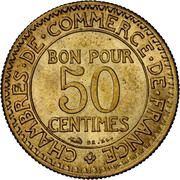50 Centimes Chambers of Commerce reverse image