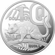 1 Dollar - Elizabeth II 6th Portrait - The Great Aussie Coin Hunt 3 - Letter Q; Silver Proof, Australia, 2022 reverse image