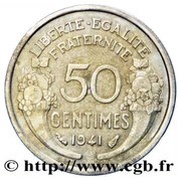 Pré-série de 50 centimes Morlon en fer, sans le mot essai reverse image