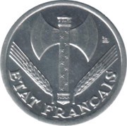 50 Centimes Vichy French State; heavy type obverse image
