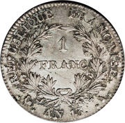 1 Franc - Napoleon I, France, 1803-1805 reverse image