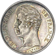 1 Franc - Charles X four leaf on the reverse obverse image