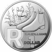 1 Dollar - Elizabeth II 6th Portrait - The Great Aussie Coin Hunt 3 - Letter R; Silver Proof, Australia, 2022 reverse image