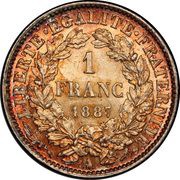 1 Franc, France, 1871-1895 reverse image
