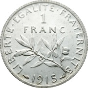1 Franc, France, 1898-1920 reverse image