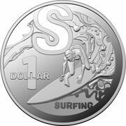 1 Dollar - Elizabeth II 6th Portrait - The Great Aussie Coin Hunt 3 - Letter S; Silver Proof, Australia, 2022 reverse image