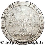 2 Francs pattern hybrid with modul of, France, 1801 reverse image