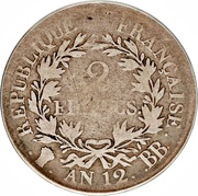 2 Francs - Napoleon I, France, 1803 reverse image