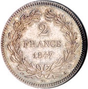 2 Francs - Louis-Philippe, France, 1831-1848 reverse image