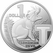 1 Dollar - Elizabeth II 6th Portrait - The Great Aussie Coin Hunt 3 - Letter T; Silver Proof, Australia, 2022 reverse image