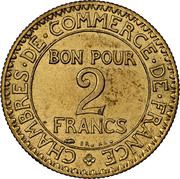 2 Francs Chambers of Commerce reverse image