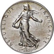 2 francs Semeuse; Silver Piefort obverse image