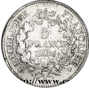 5 Francs Union et Force, UNION untight, with outer acorn only obverse image