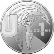 1 Dollar - Elizabeth II 6th Portrait - The Great Aussie Coin Hunt 3 - Letter U; Silver Proof, Australia, 2022 reverse image