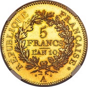 5 Francs Trial Strike obverse image