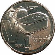 1 Dollar - Elizabeth II 6th Portrait - The Great Aussie Coin Hunt 3 - Letter V, Australia, 2022 reverse image