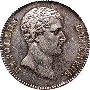 5 Francs - Napoleon I nude head, transitional type obverse image