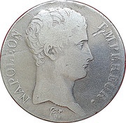 5 Francs - Napoleon I grégorian calendar obverse image