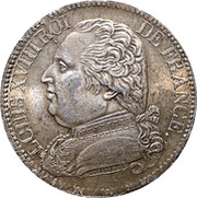 5 Francs - Louis XVIII dressed bust obverse image