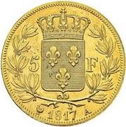 5 Francs - Louis XVIII Pattern reverse image