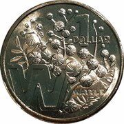 1 Dollar - Elizabeth II 6th Portrait - The Great Aussie Coin Hunt 3 - Letter W, Australia, 2022 reverse image