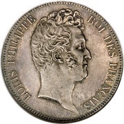 5 Francs - Louis-Philippe I without I, engraved edge obverse image