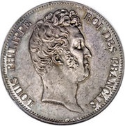 5 Francs - Louis-Philippe without I - relief edge obverse image