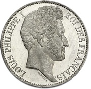 5 francs pattern of Caunois obverse image