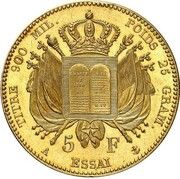 5 Francs - Louis Philippe Pattern, France, 1830 reverse image