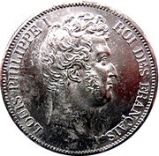 5 Francs - Louis-Philippe I with I - engraved edge obverse image