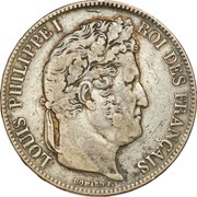 5 Francs - Louis-philippe I IIè type Domard, Hybride, relief edge obverse image