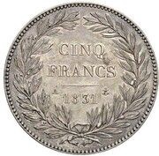 100 Francs - Louis Philippe Pattern, France, 1831 reverse image