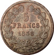5 Francs - Louis-Philippe I, France, 1832-1843 reverse image
