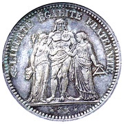 5 Francs Hercule, 2nd republic, France, 1848-1849 reverse image