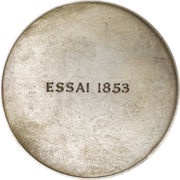 5 Francs - Napoleon III pattern of Bescher, France, 1853 reverse image