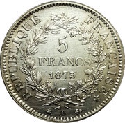 5 Francs Hercule, 3rd republic obverse image