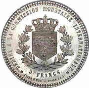 5 Francs - International monetary commission, France, 1873 reverse image