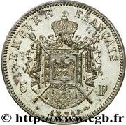 5 Francs - Napoleon IV Pattern, France, 1874 reverse image