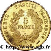 5 Francs, France, 1878-1889 reverse image