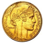 Essai de 5 francs en bronze-aluminium pour la frappe des 20 francs Turin par Morlon obverse image